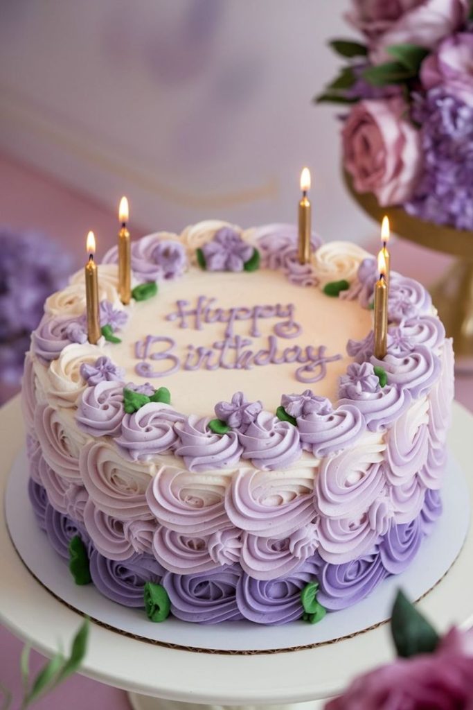 cute mom purple rose cake